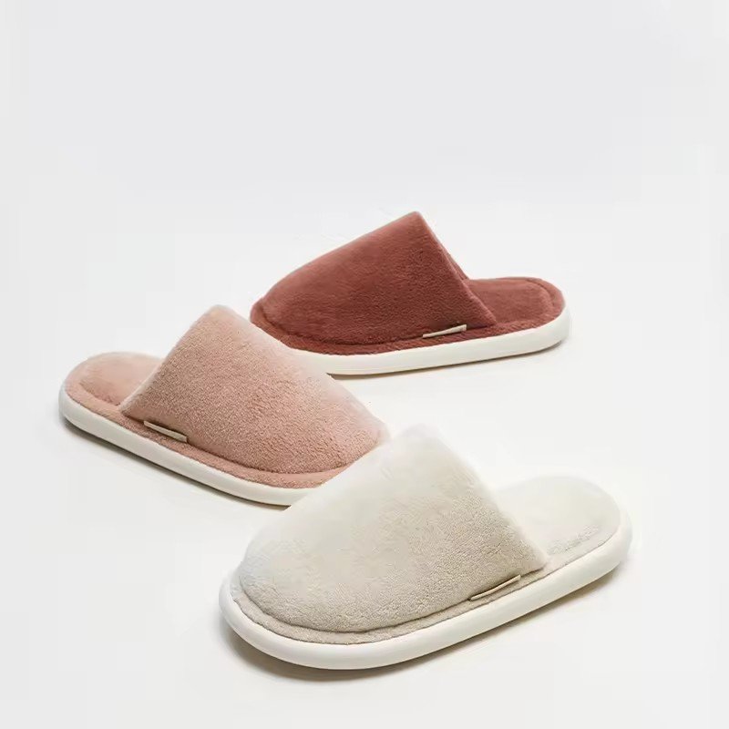 Winter Slides Slippers For Women And Men Soft Warm Cotton Fuzzy Home Indoor Slippers Couple Unisex Anti-slip Wholesale
