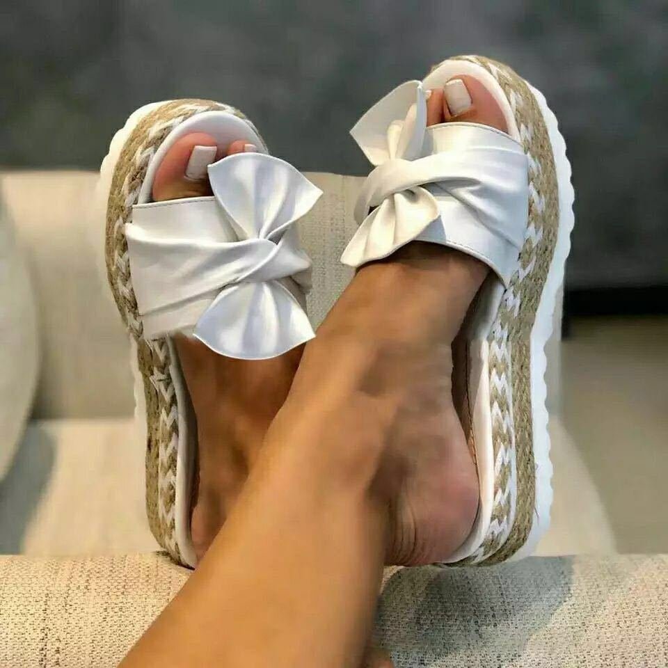 high quality new fashionable Multi Color Women summer sandals with bow slippers for Lady Beach