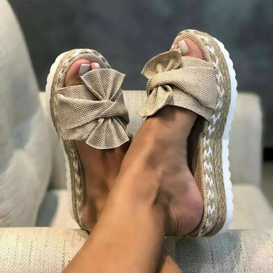 high quality new fashionable Multi Color Women summer sandals with bow slippers for Lady Beach
