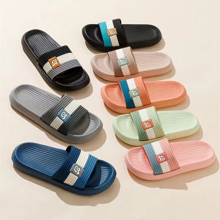 2024 Hot Sales striped Stock shoes Cheap Sandals Cork Slides Wholesales women's and Men's Slippers Fashion Outdoor Slippers