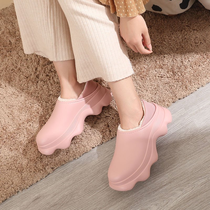 Wholesale Winter Outdoor Snow Shoes Custom Warm Cotton Plush Slippers Customized Slides Sandals Logo Custom