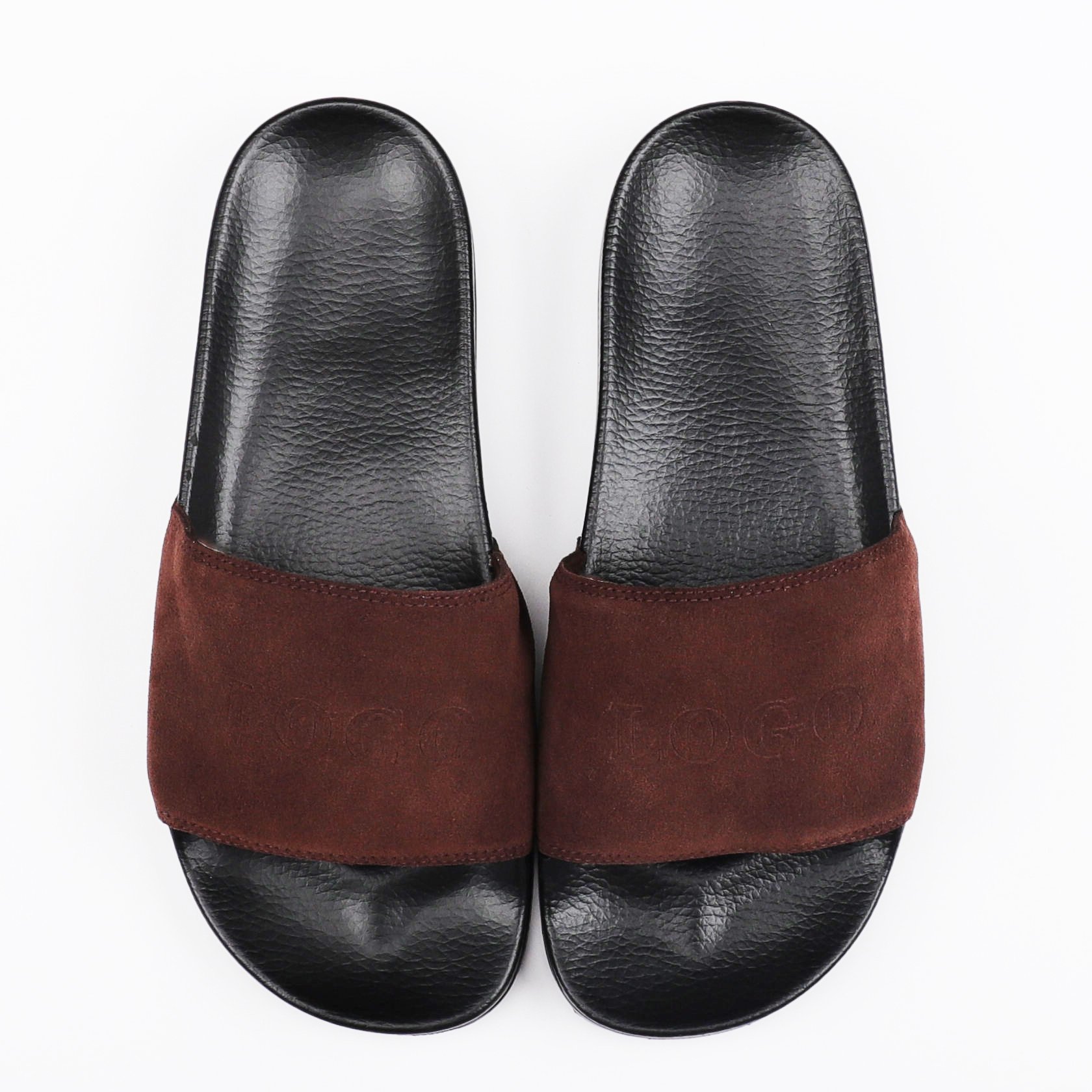 Nicecin Custom Upper Plain Color Emboss Pattern Unisex Casual Sandals Outdoor Beach PU Non Slip Fashion Trendy Slippers