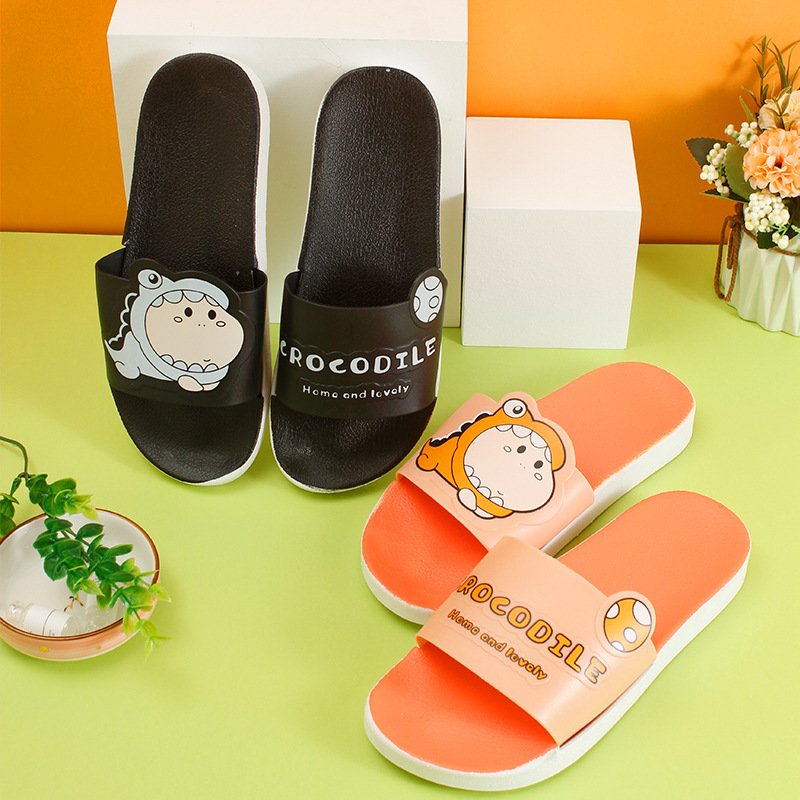 House Flip Flops Ladies Shoes Cartoon PVC Sandal Bedroom Slippers Non-Slip Adults Slides Women Animal Crocodile Sandals