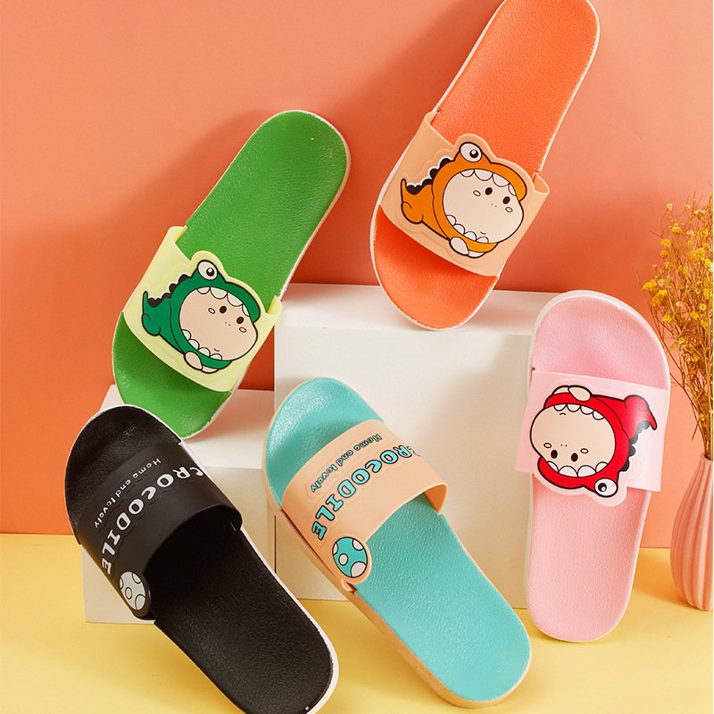 House Flip Flops Ladies Shoes Cartoon PVC Sandal Bedroom Slippers Non-Slip Adults Slides Women Animal Crocodile Sandals