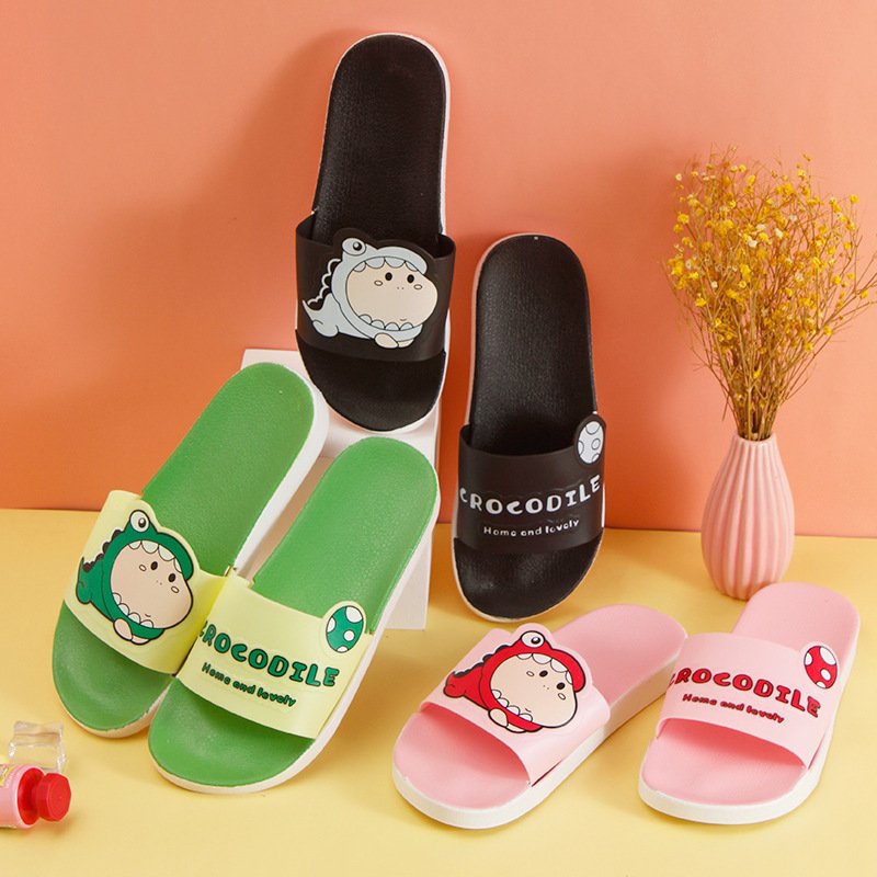 House Flip Flops Ladies Shoes Cartoon PVC Sandal Bedroom Slippers Non-Slip Adults Slides Women Animal Crocodile Sandals