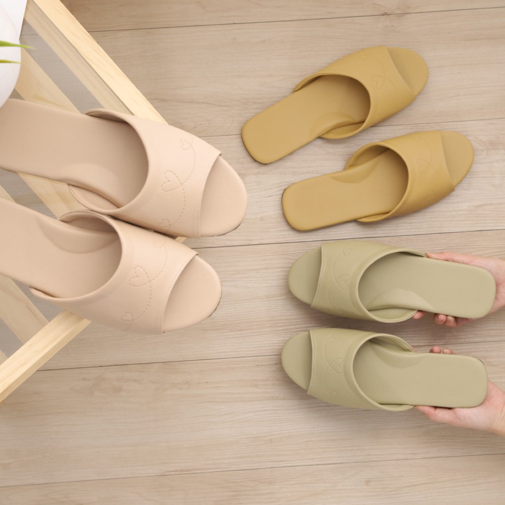 Yellow PVC massage non-slip silent slides slippers