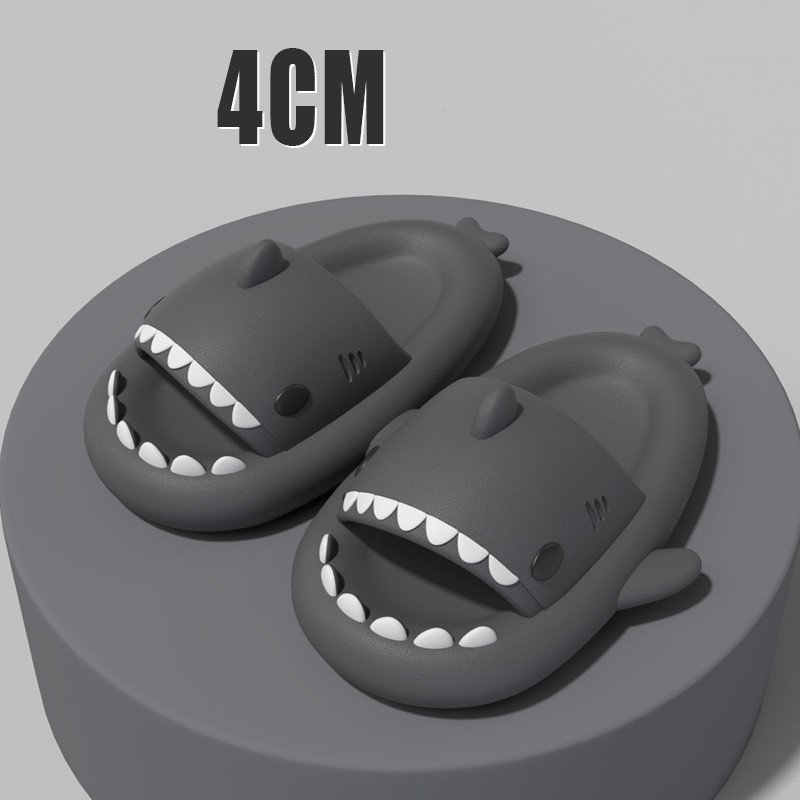 Shark Slippers Summer EVA 4CM Cute Cartoon Unisex Beach Adult Couple Funny Slides Slippers Indoor House Flip Flops