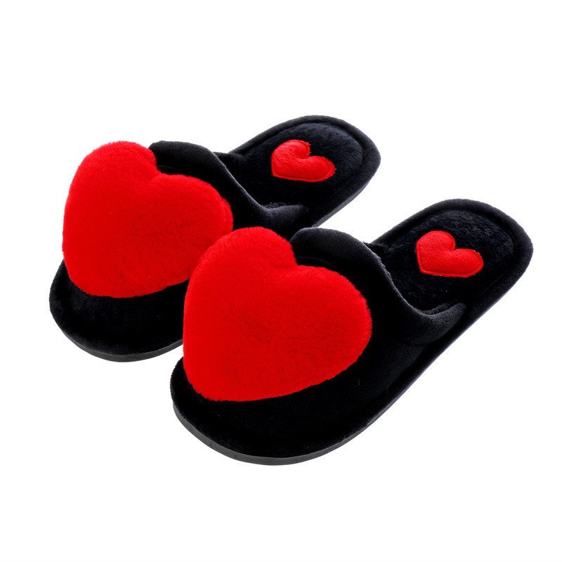 New Arrival Hot Selling Home Lady Heart Cotton Cute Room Slide Slipper For Girls Daily Fluffy Slippers