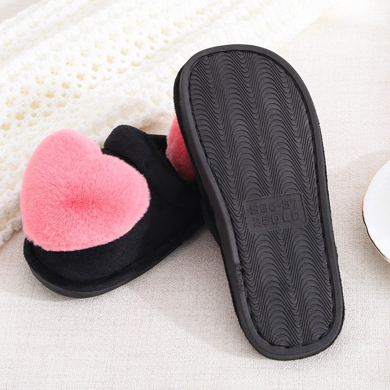 New Arrival Hot Selling Home Lady Heart Cotton Cute Room Slide Slipper For Girls Daily Fluffy Slippers