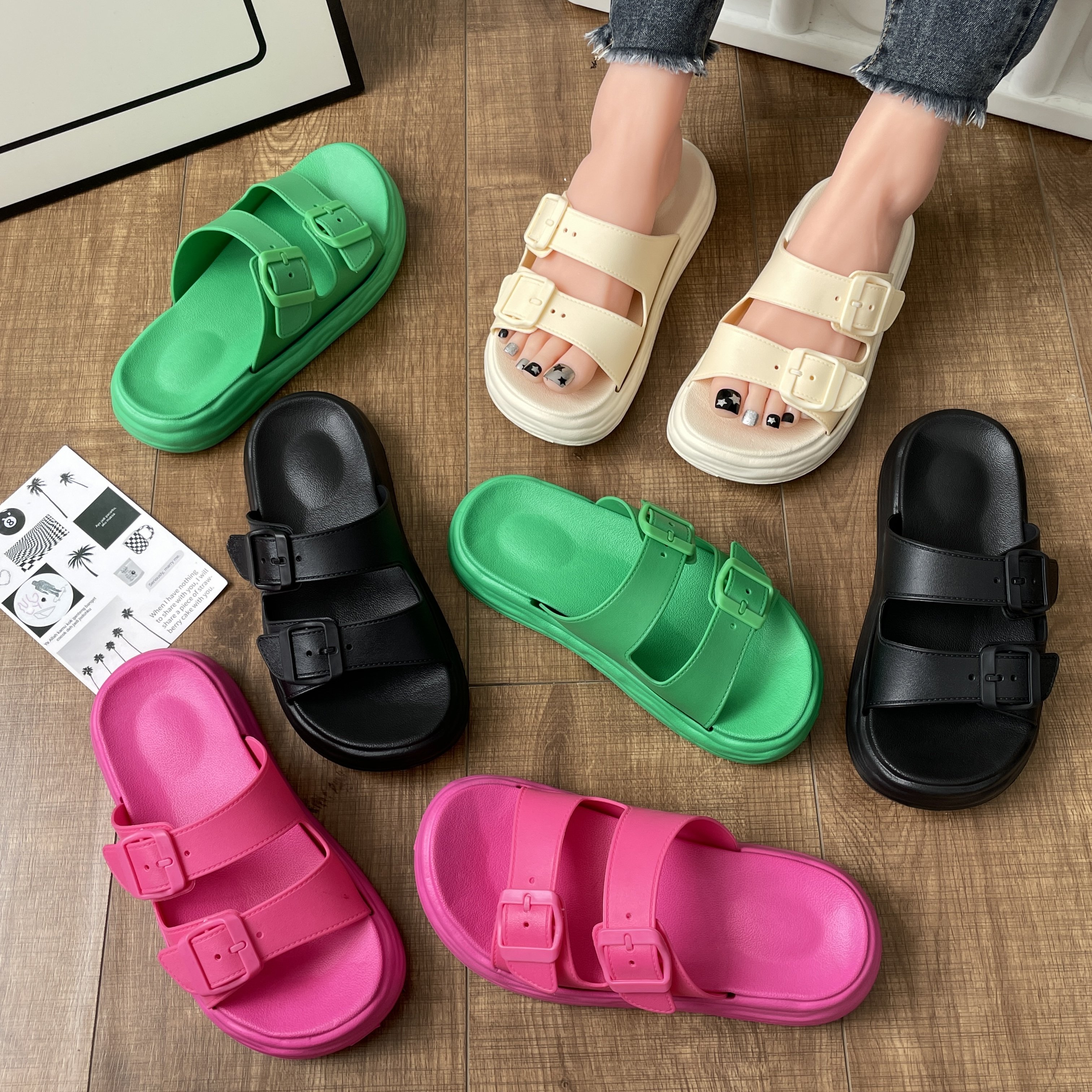 women's shoes Design Casual Double Upper EVA Flat Slippers eva Ladies Slippers Woman Shoes Flat