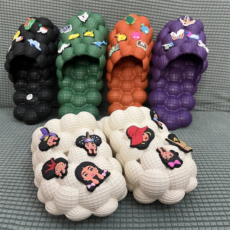 Original wholesale high quality purple pink blue ball bubble slides slippers for women men ladies lady kids