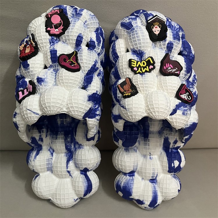 Original wholesale high quality purple pink blue ball bubble slides slippers for women men ladies lady kids