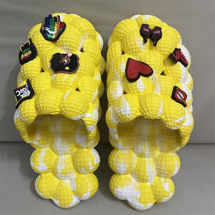 Original wholesale high quality purple pink blue ball bubble slides slippers for women men ladies lady kids