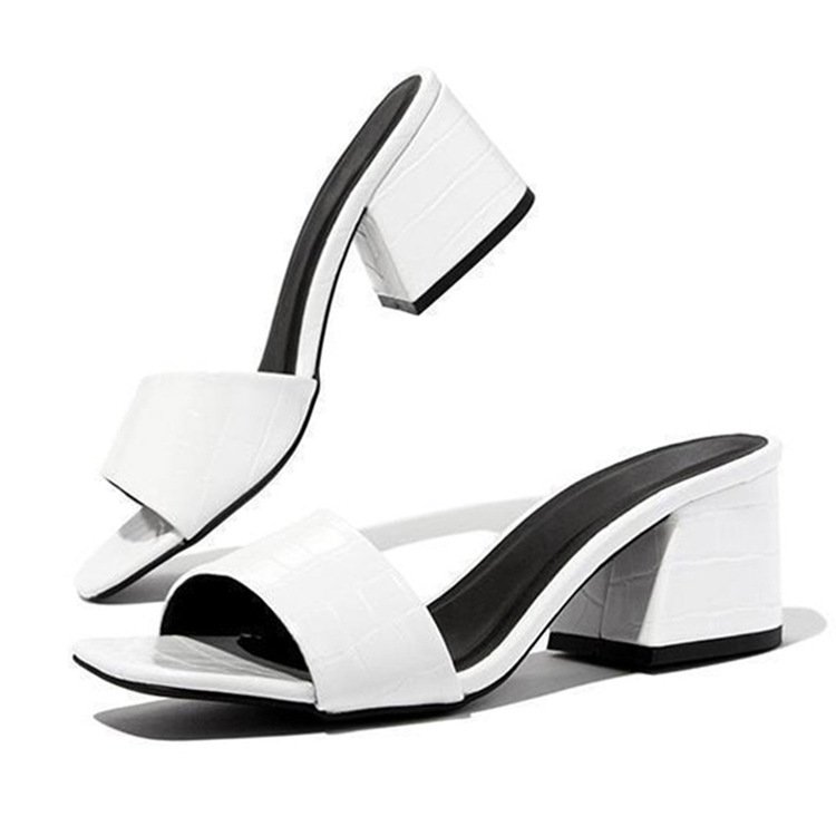 2024 Hot Sale Square Head Single Strap Open Toe Fashion Ladies Sandals High Heel Sandals For Women