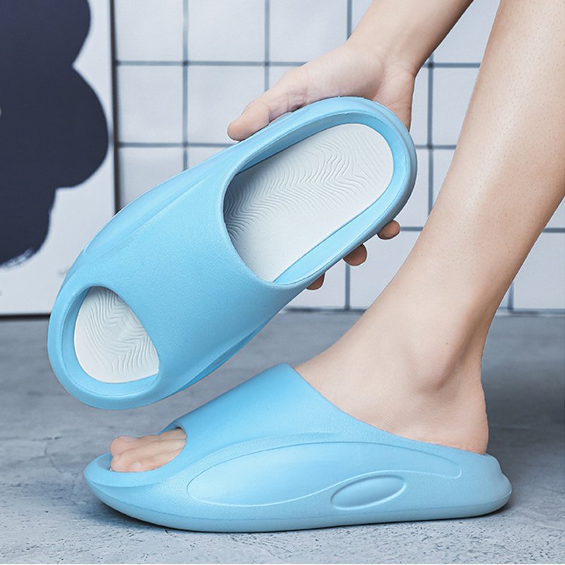 Wholesale Eva Thick Sole Sandals Shoes Slides Rubber Footwear Sports Logo Print Custom Slippers For Men Manufacturer