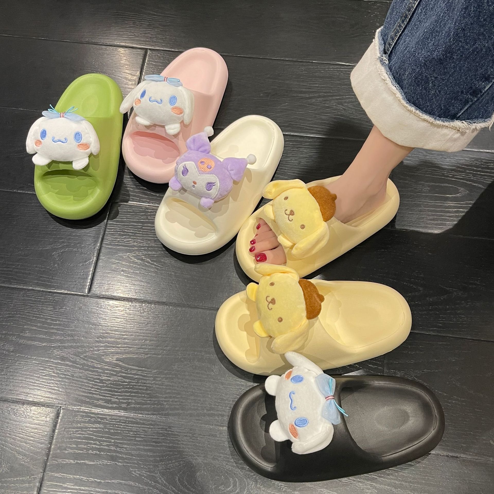 Bo women Summer Slippers anime Sandals shoes cute Kulomi Melody Non-slip Indoor Outdoor super comfortable Bubble Slides Slipper