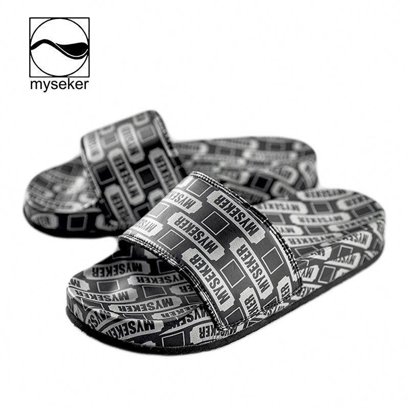 Custom Designer Home Printed Slides Slippers Thick Sole Sandals Shoes Women Slides Slide Sandals Waterproof Ankle Support