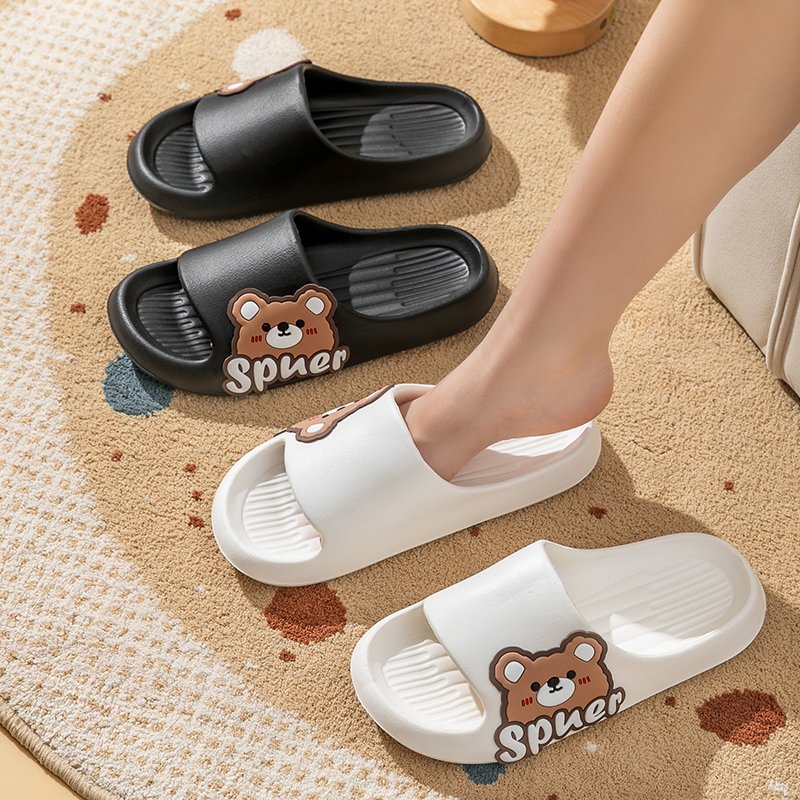 Cartoon Bear Thick Sole EVA Slipper Women's Shoes Non-slip Comfortable Slides Slippers for Men and Women Indoor and Outdoor