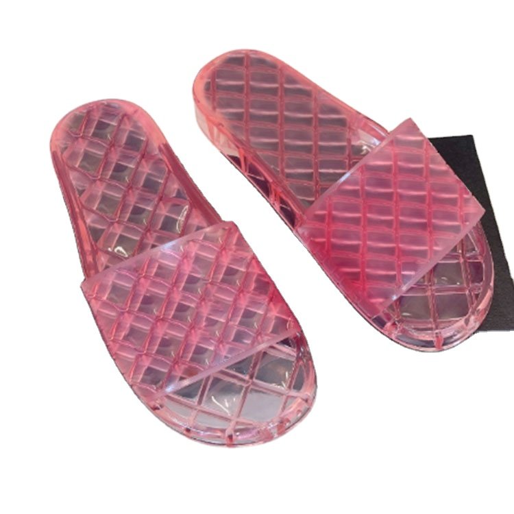 Exquisite transparent crystal jelly slippers brands slippers Designer slide designer slippers