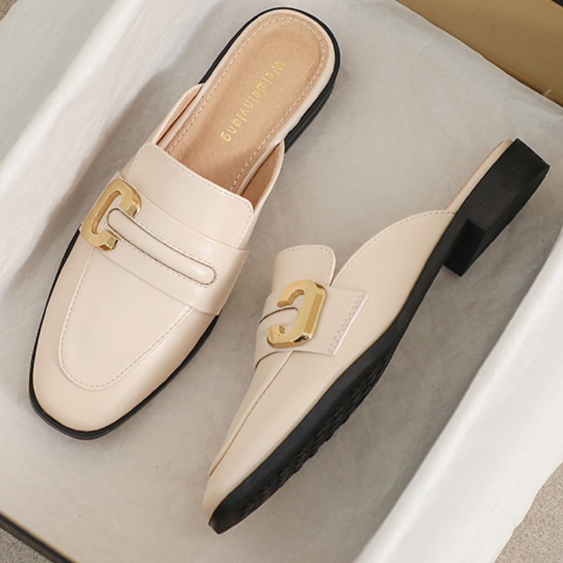 Sandalias Pour Femmes Pantufla Slippers Cute Fashion Toe 2023 Loafers Flat Shoes for Women