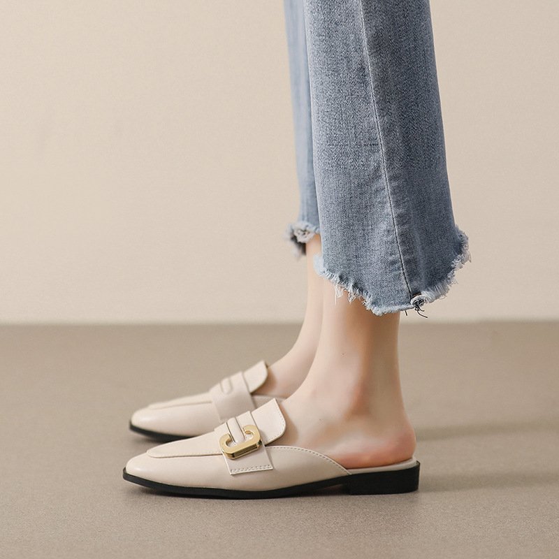 Sandalias Pour Femmes Pantufla Slippers Cute Fashion Toe 2023 Loafers Flat Shoes for Women