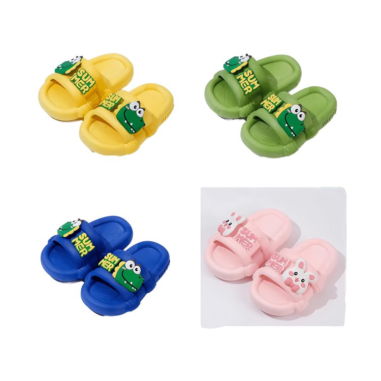 Hot Selling PVC Open Toe Cute Cartoon Anti-Slip Slide Slippers Unisex Kids Slippers for Summer Winter and Spring Use