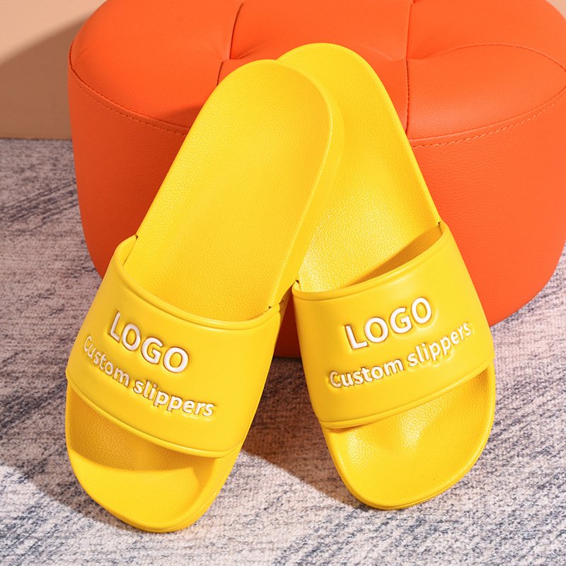 Oem Black Color Solid Color Sandal Pvc Custom Logo Men Plain Blank PVC Slide Slippers