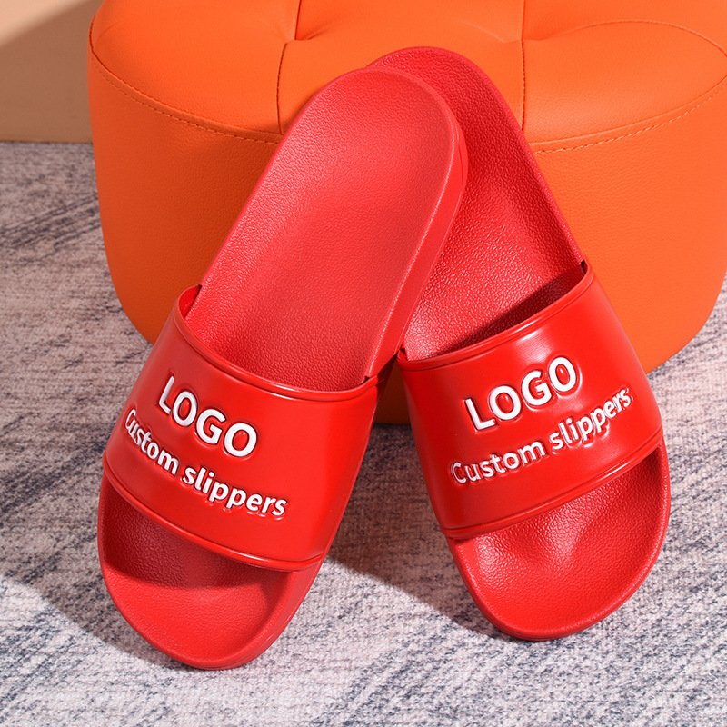 Oem Black Color Solid Color Sandal Pvc Custom Logo Men Plain Blank PVC Slide Slippers