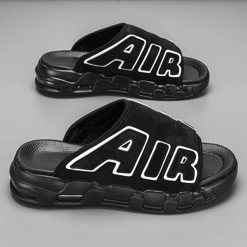 2024Latest Summer Leisure Air Cushion Anti Slip Men's Sandals Outdoor Versatile Fashion Artificial Leather Beach Shoes Size39-44