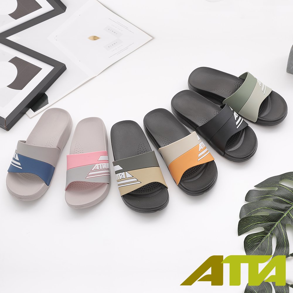 ATTA black casual massage masculino slides slippers