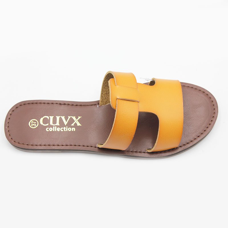 Large size female outdoor leather slippers 2024 summer new style women shoes luxury rubber flip flops summer slippers for women