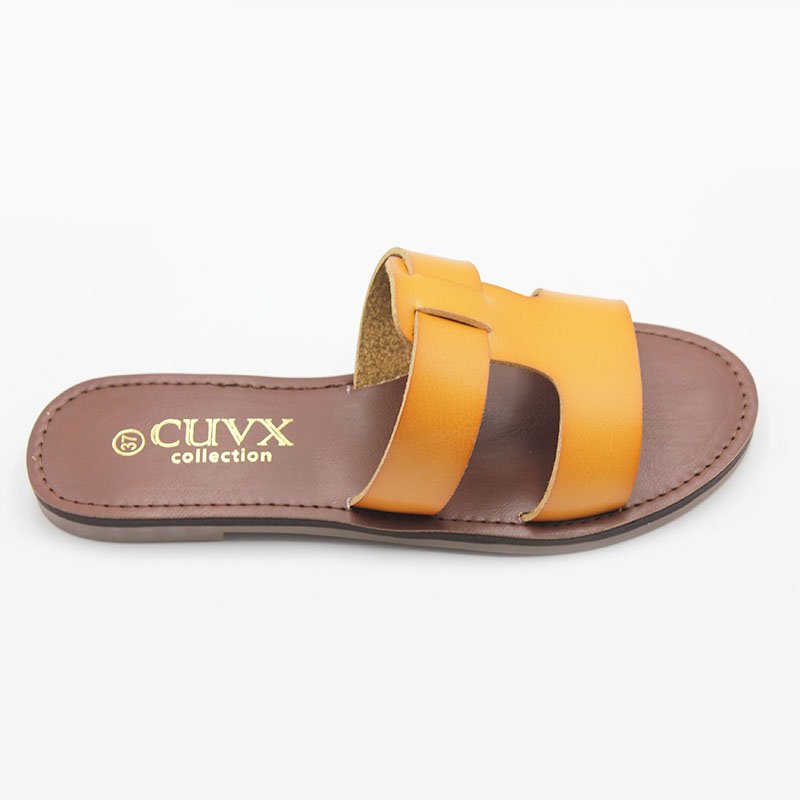 Large size female outdoor leather slippers 2024 summer new style women shoes luxury rubber flip flops summer slippers for women