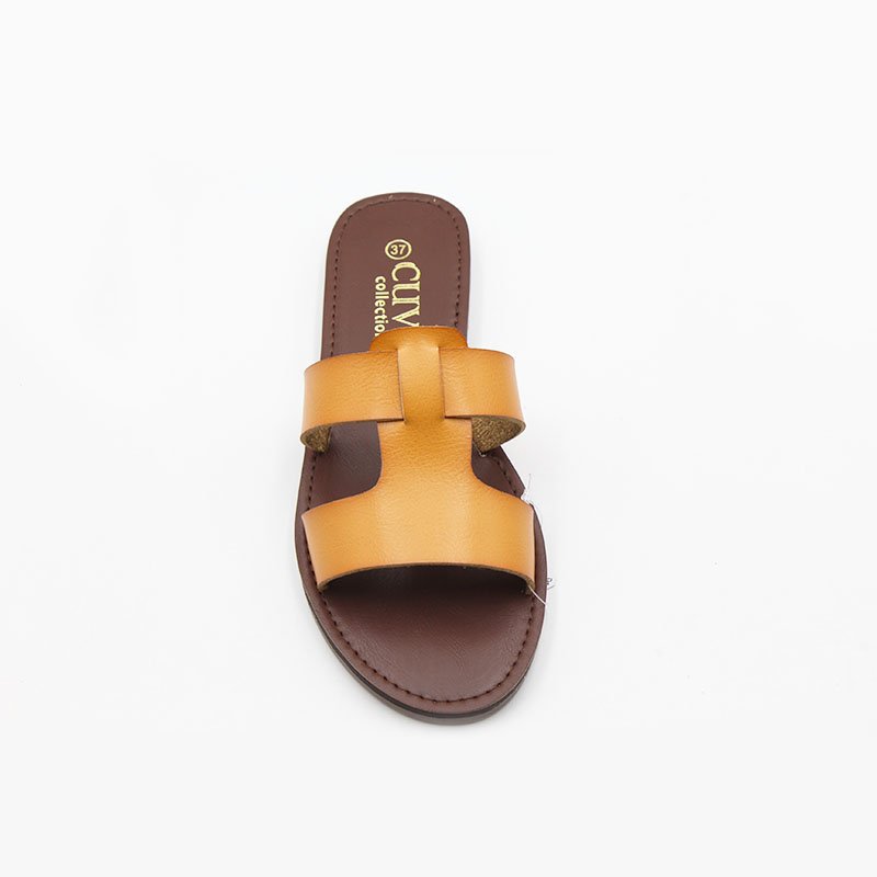 Large size female outdoor leather slippers 2024 summer new style women shoes luxury rubber flip flops summer slippers for women
