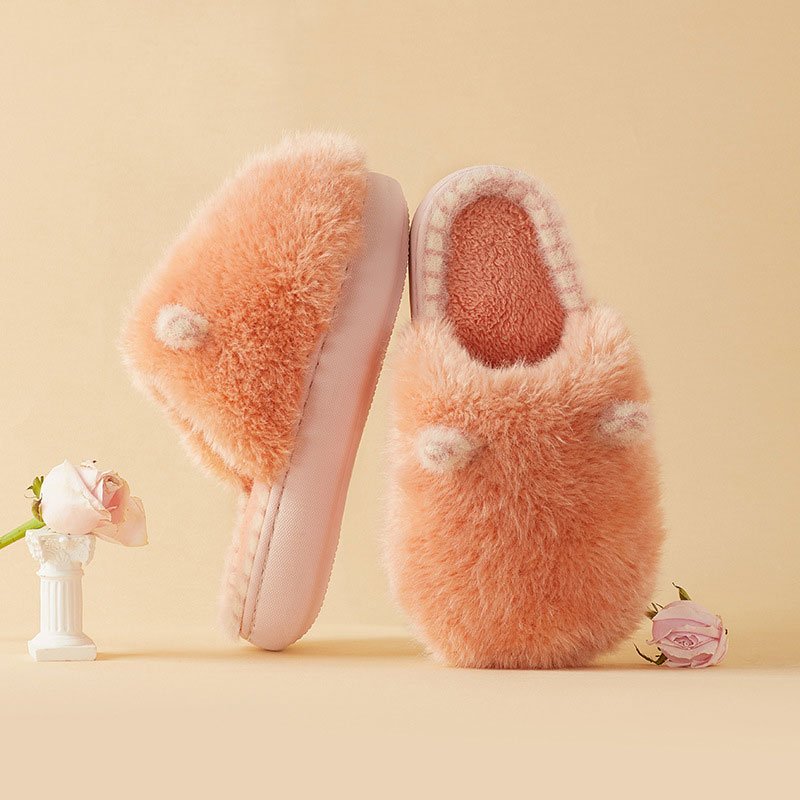 Home Slippers Soft 4cm Thick Sole Women Indoor Bedroom Warm Plush Slipper Lovers Winter Floor Platform Slides