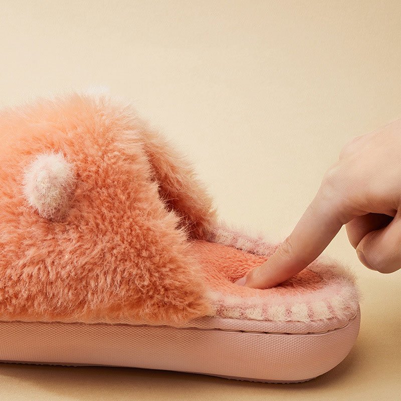 Home Slippers Soft 4cm Thick Sole Women Indoor Bedroom Warm Plush Slipper Lovers Winter Floor Platform Slides