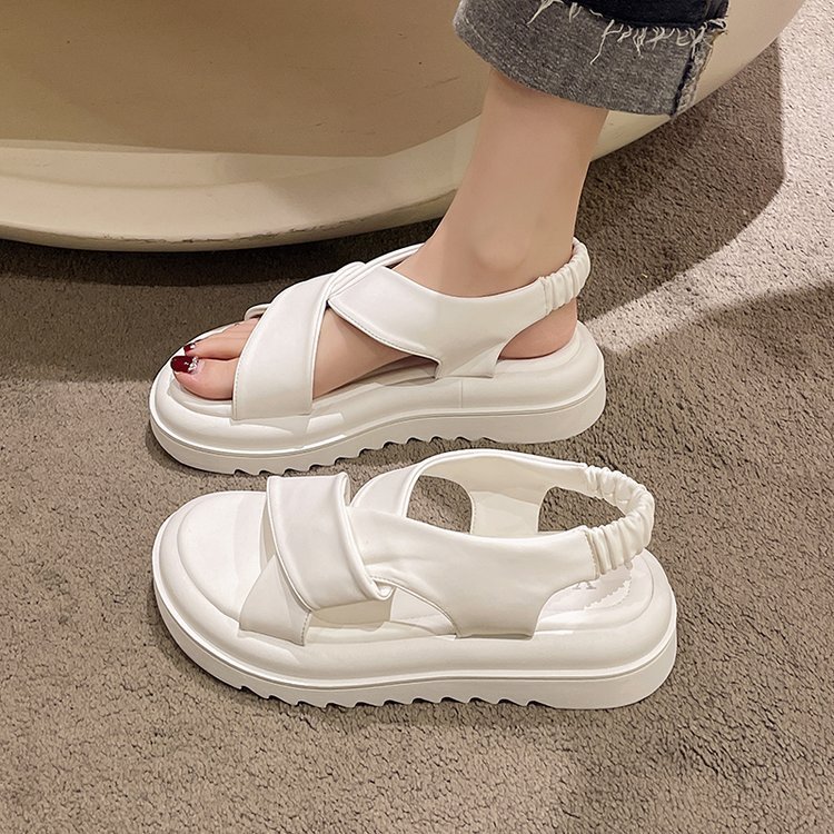 Custom Logo Fashion Ladies Sandals Outdoor Beach Platform Shoes Women's Summer Flat Sandals