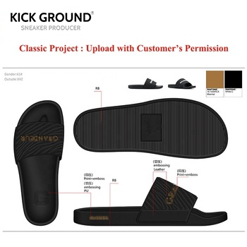 KICK GROUND best seller flat sandals slippers beach cork sandals ODM custom slipper ladies flat slippers