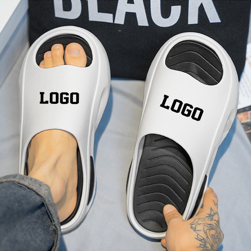 OEM Custom Black Orange Sports Footwear EVA Custom Logo Slippers Men Foam Sandal Slippers Custom Logo Slides Sandals Man