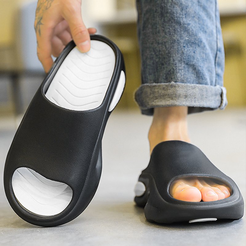 OEM Custom Black Orange Sports Footwear EVA Custom Logo Slippers Men Foam Sandal Slippers Custom Logo Slides Sandals Man