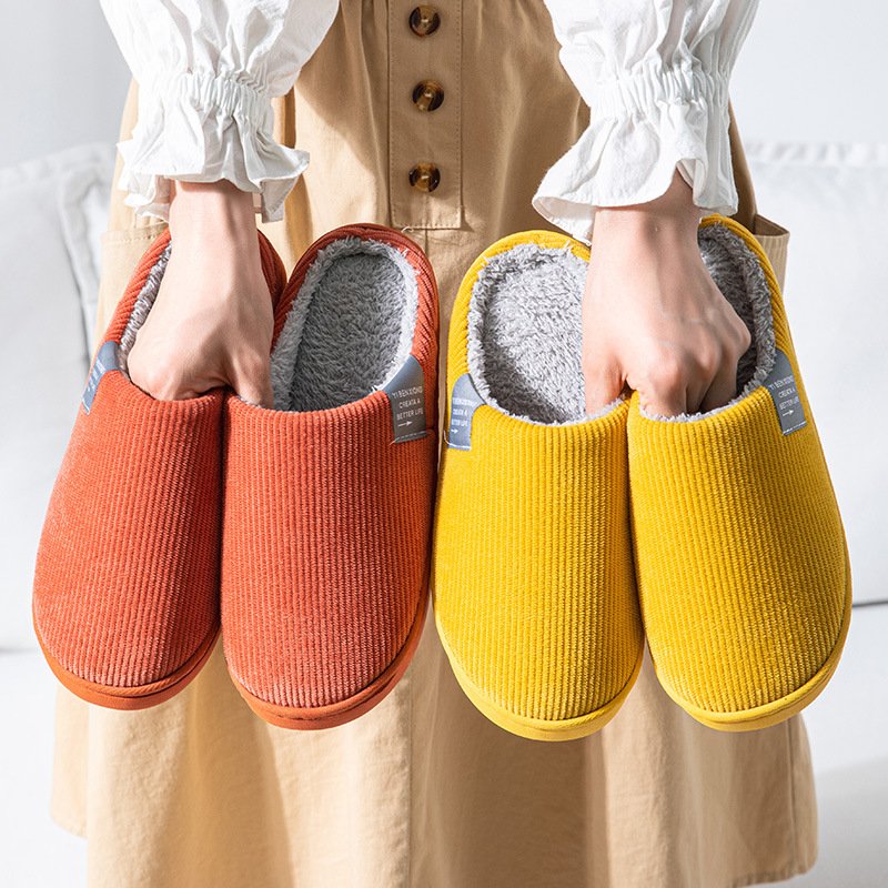 wholesale custom fur slides men women warm slippers shoes autumn winter non-slip indoor home plush slippers
