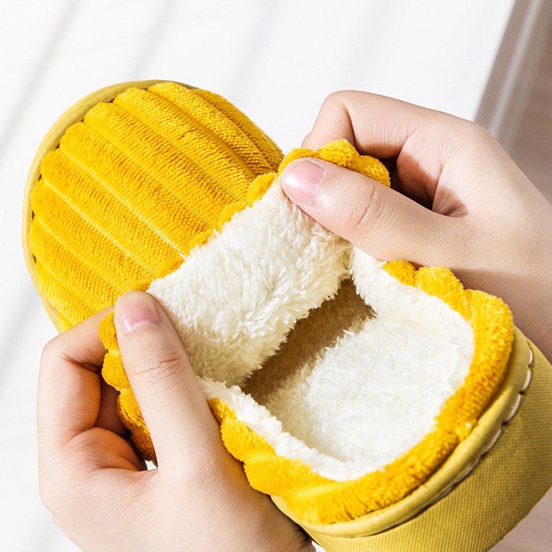 wholesale custom fur slides men women warm slippers shoes autumn winter non-slip indoor home plush slippers