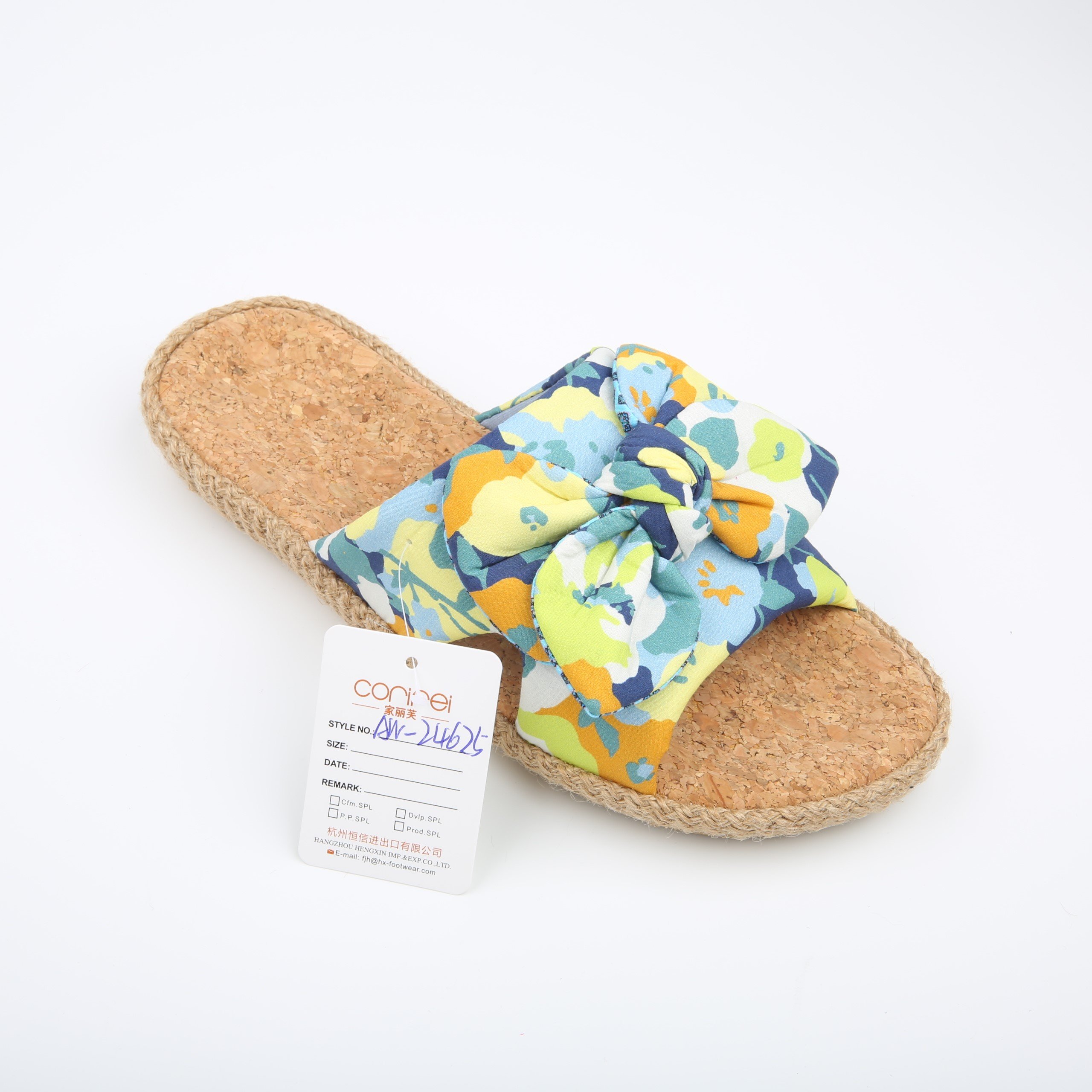 CORIFEI sunflower t style linen slides slippers flat sandals for women and ladies
