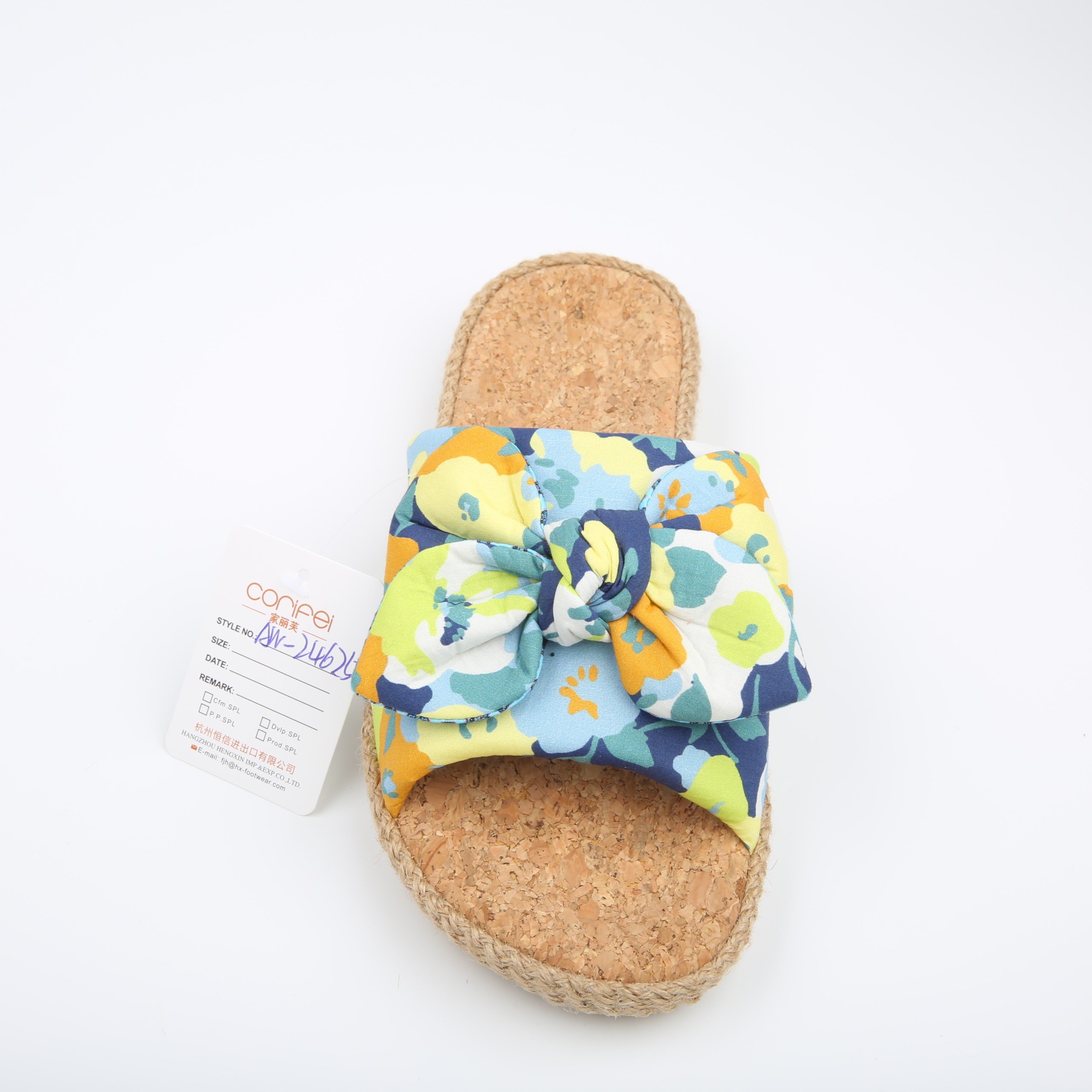 CORIFEI sunflower t style linen slides slippers flat sandals for women and ladies