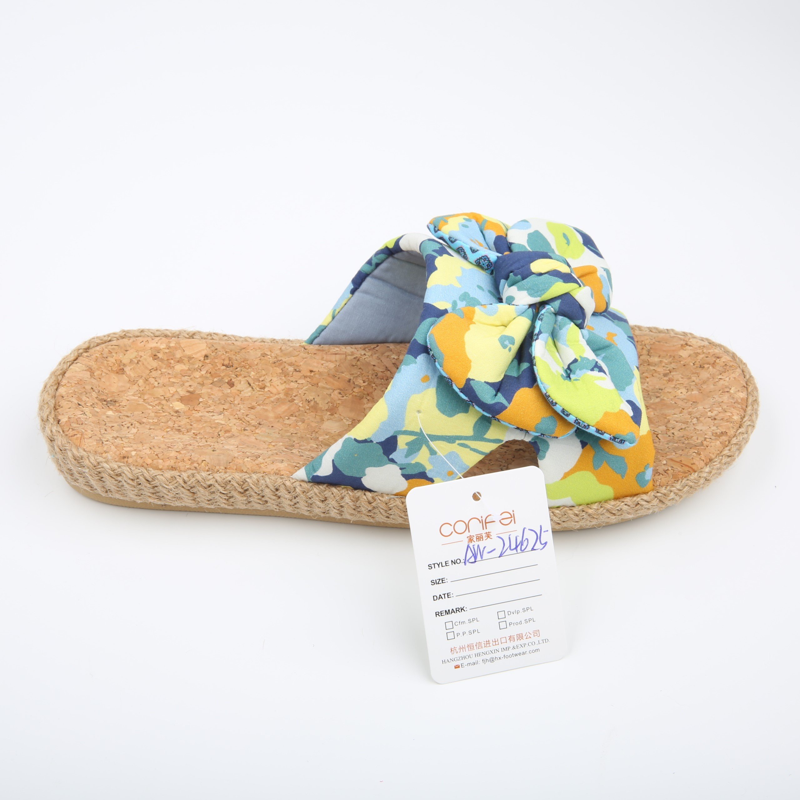 CORIFEI sunflower t style linen slides slippers flat sandals for women and ladies