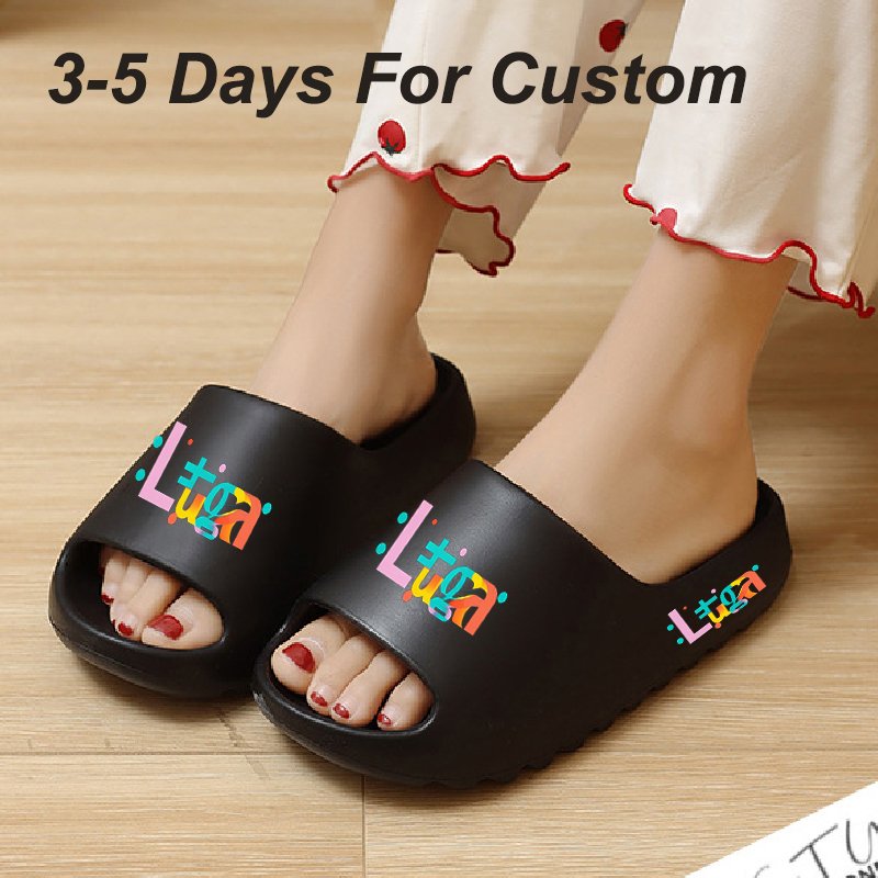 Blank Slide Sandal Custom Cloud Slides Home Slippers For Women 3d Printing Sandals EVA Soft Sole Beach Sandals Bathroom Shoes