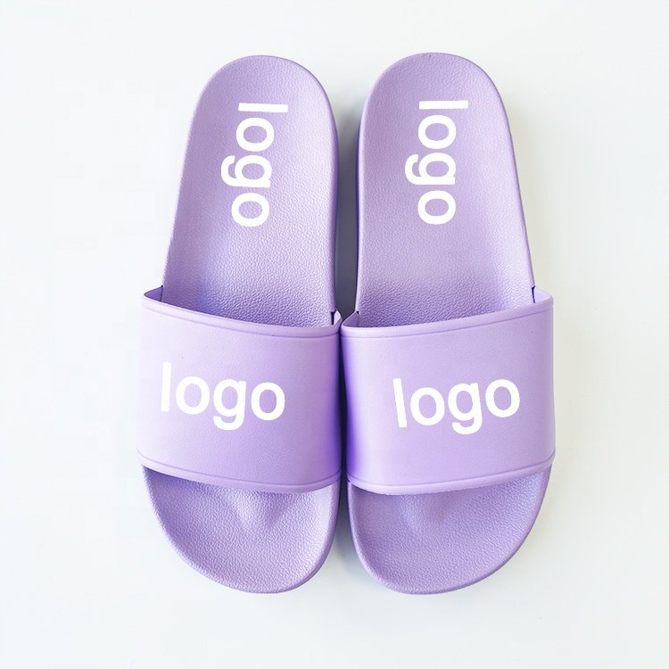 High-quality PVC plain custom logo Women slippers outdoor street wear sleepers slides for Women logo slippers for Germany