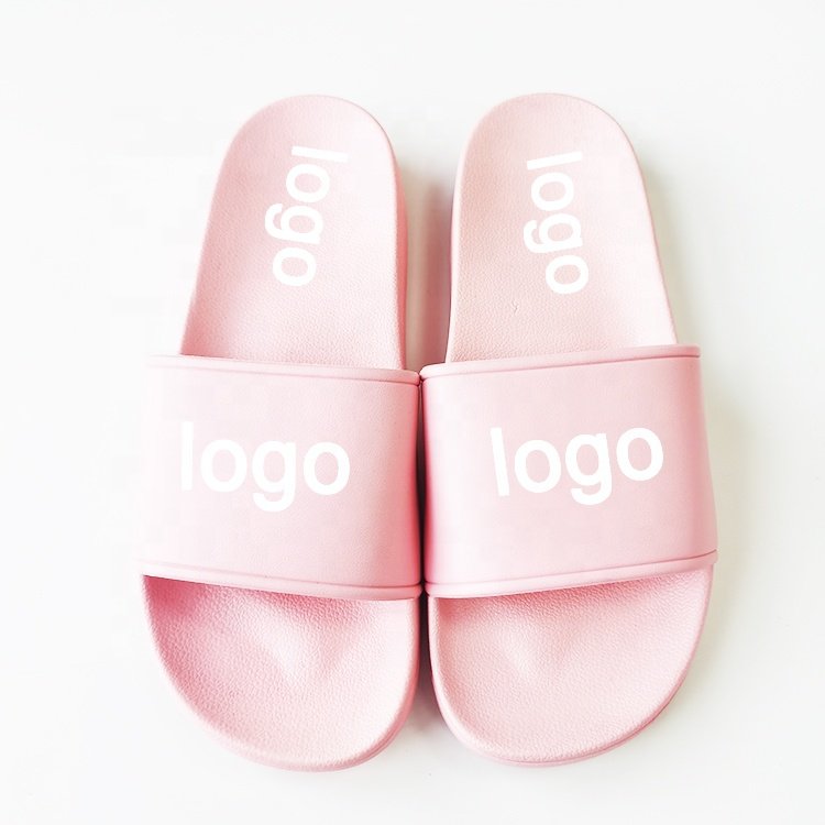 High-quality PVC plain custom logo Women slippers outdoor street wear sleepers slides for Women logo slippers for Germany