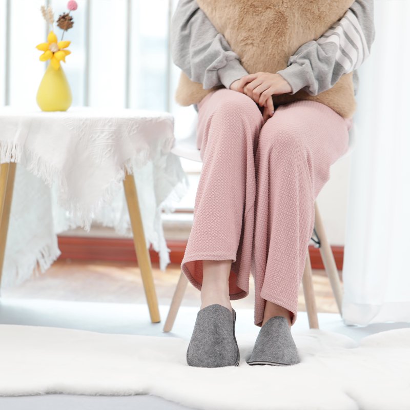 Factory cheap non-woven hotel felt slipper gray white blue in stock