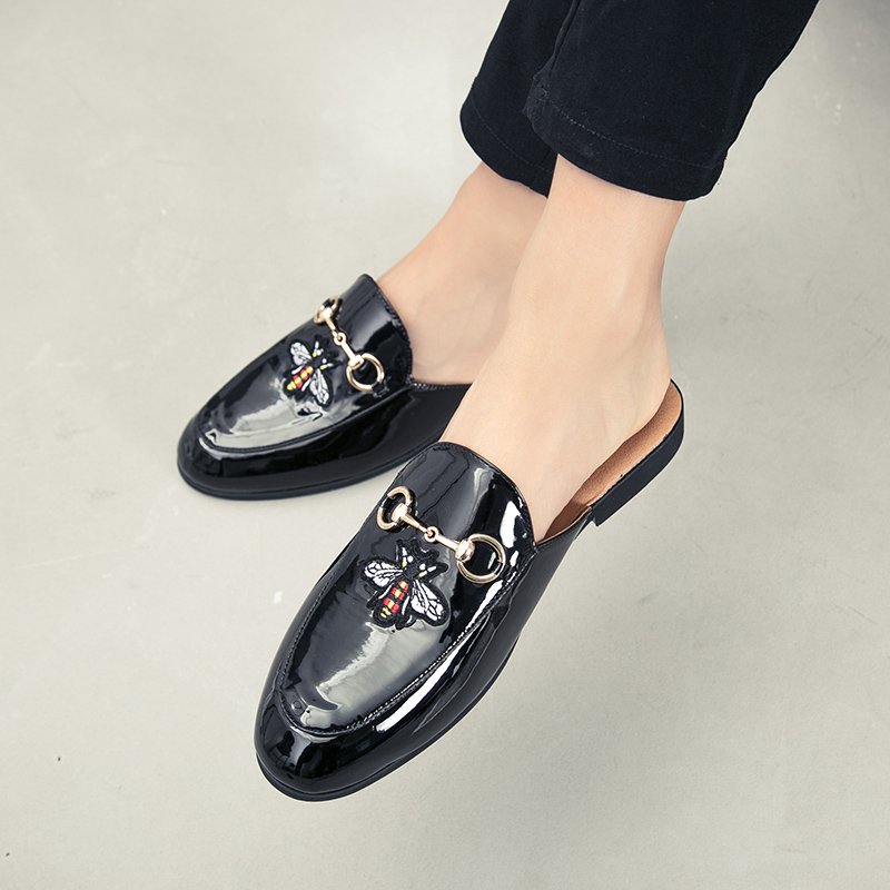 028-1 casual style men's slippers half shoes slides