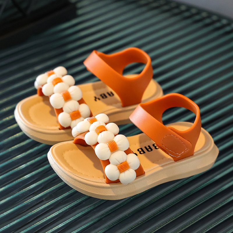 Stylish Summer Cute PVC children slippers children kids Unisex slides sandals girls pearls designer boys prewalker baby shoes